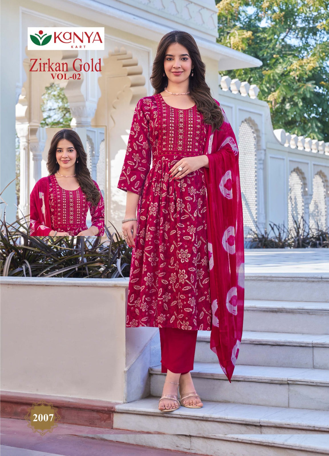 Zirkan Gold Vol 2 Kanya Kart Vertican Readymade Anarkali Suits Wholesaler