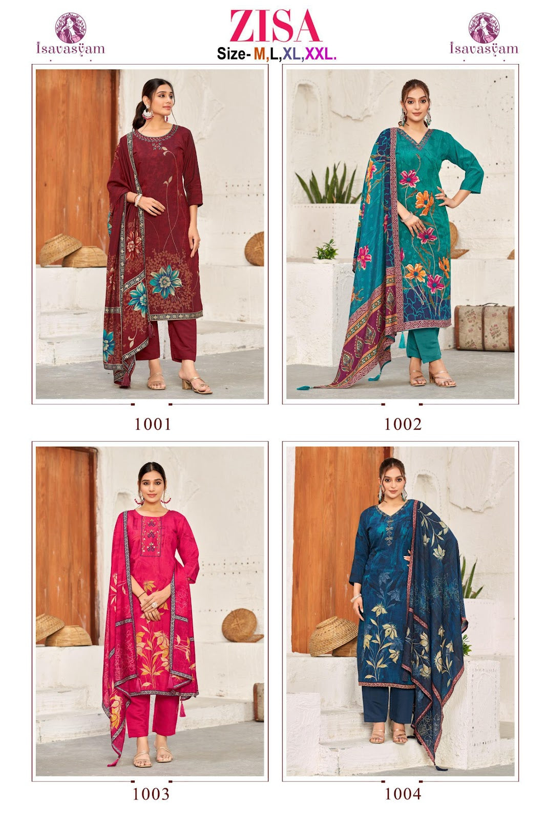 Zisa Isavasyam Roman Silk Readymade Pant Style Suits Exporter Gujarat