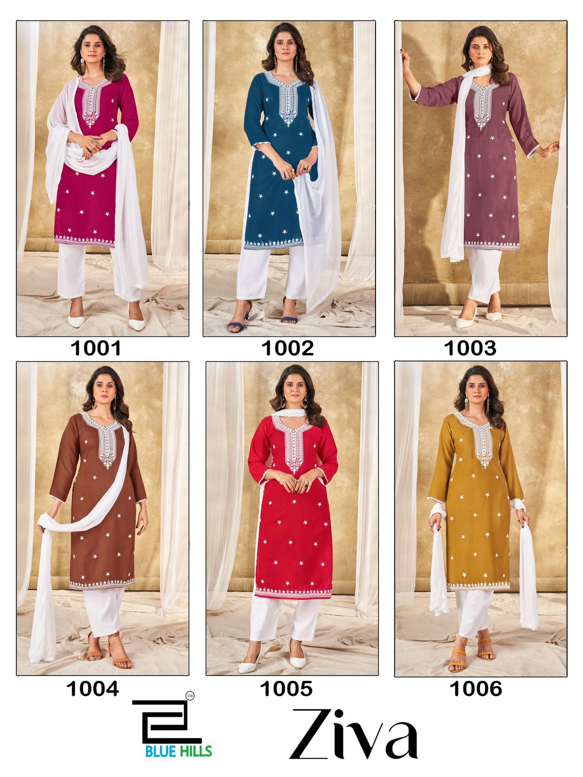 Ziva Blue Hills Rayon 14Kg Readymade Pant Style Suits Supplier