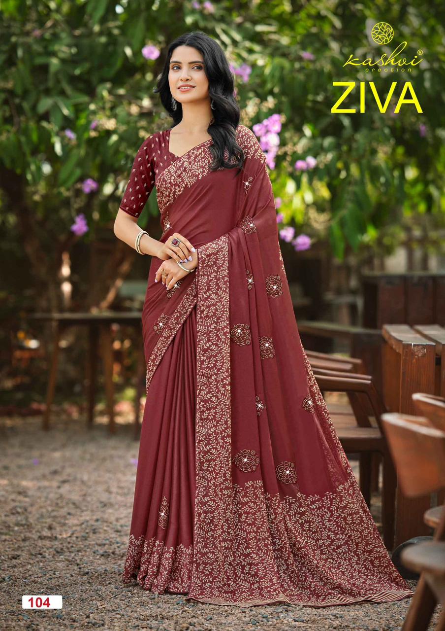 Ziva Kashvi Creation Georgette Sarees Wholesaler Ahmedabad