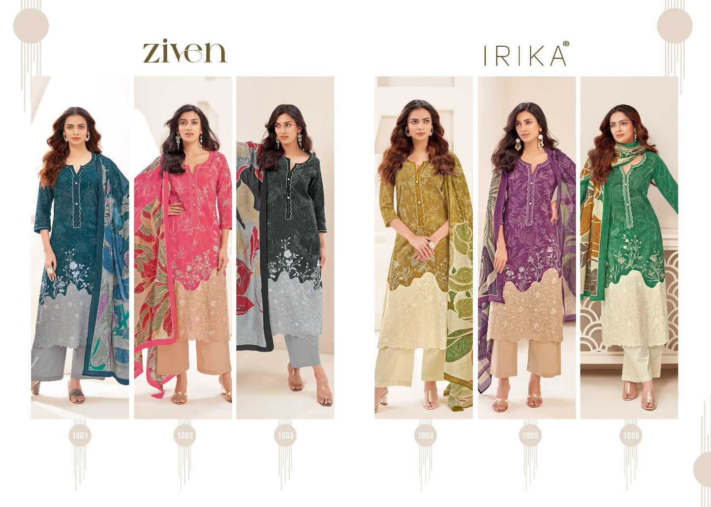 Ziven Irika Cotton Plazzo Style Suits Manufacturer Ahmedabad