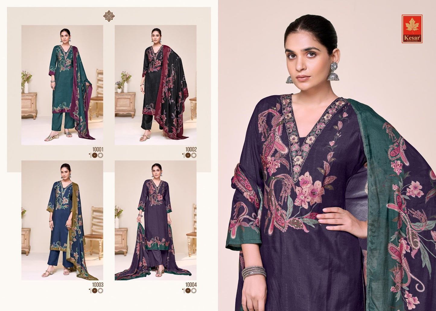 Ziya Kesar Pure Viscose Pant Style Suits Wholesaler