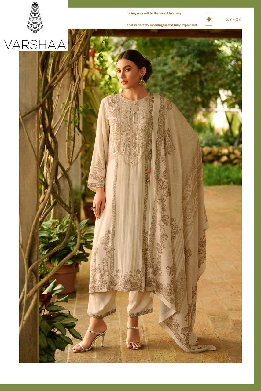 Zoey Varshaa Viscose Muslin Pant Style Suits Wholesale Rate