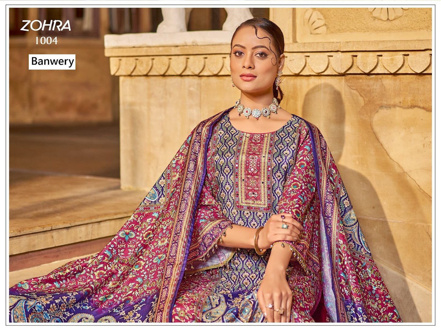 Zohra Banwery Jam Satin Pakistani Readymade Suits Exporter Gujarat