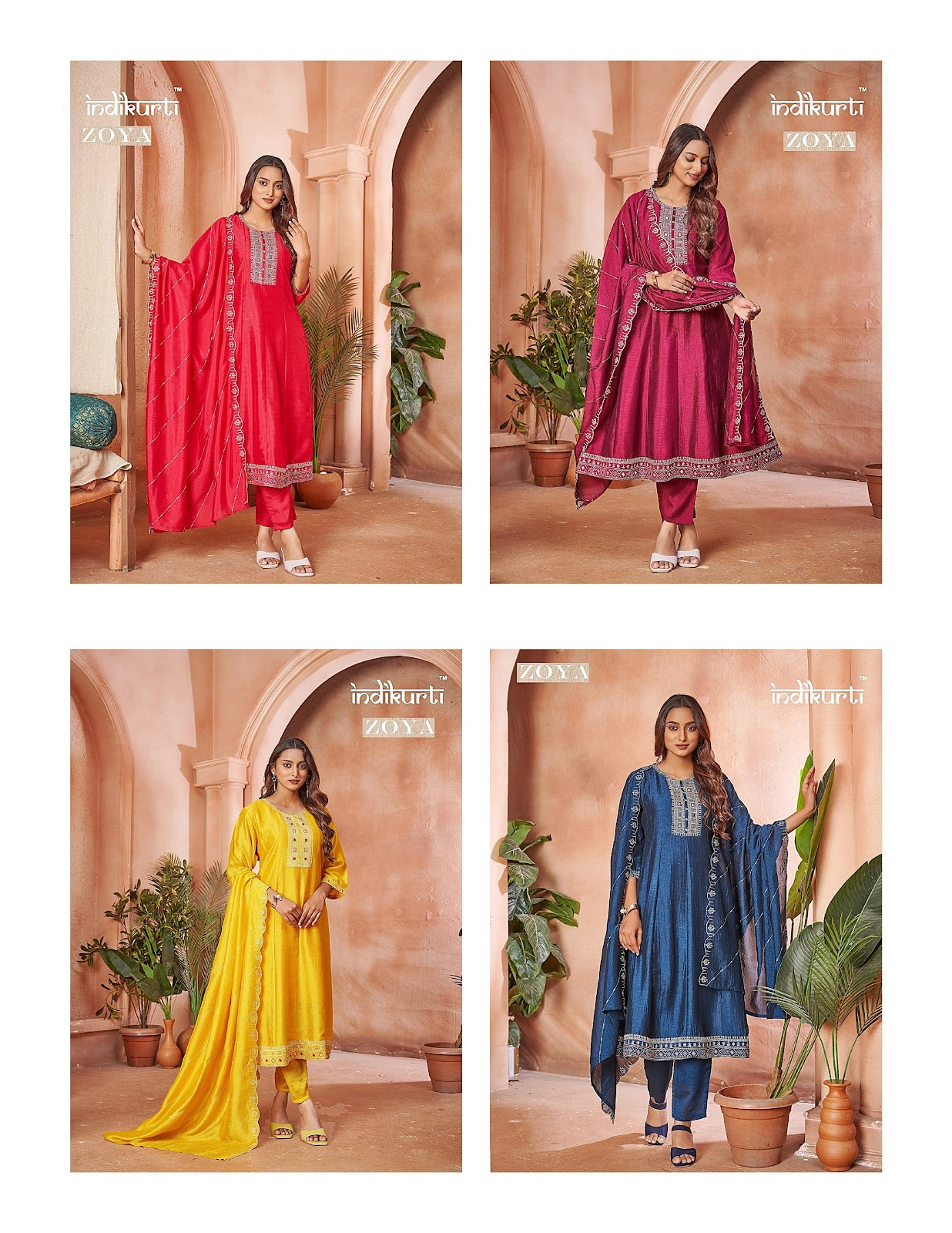 Zoya Indikurti Vichitra Readymade Anarkali Suits Wholesaler Gujarat