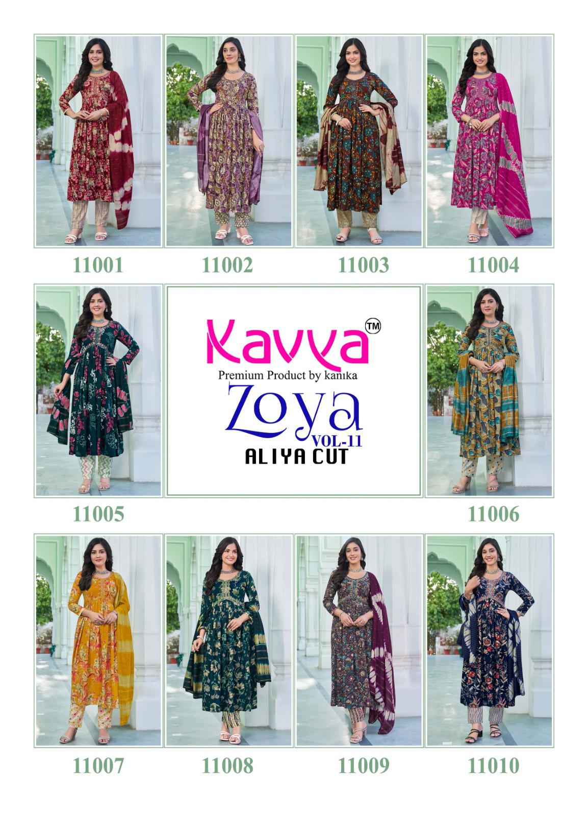 Zoya Vol 11 Kavya Rayon Readymade Pant Style Suits Exporter India