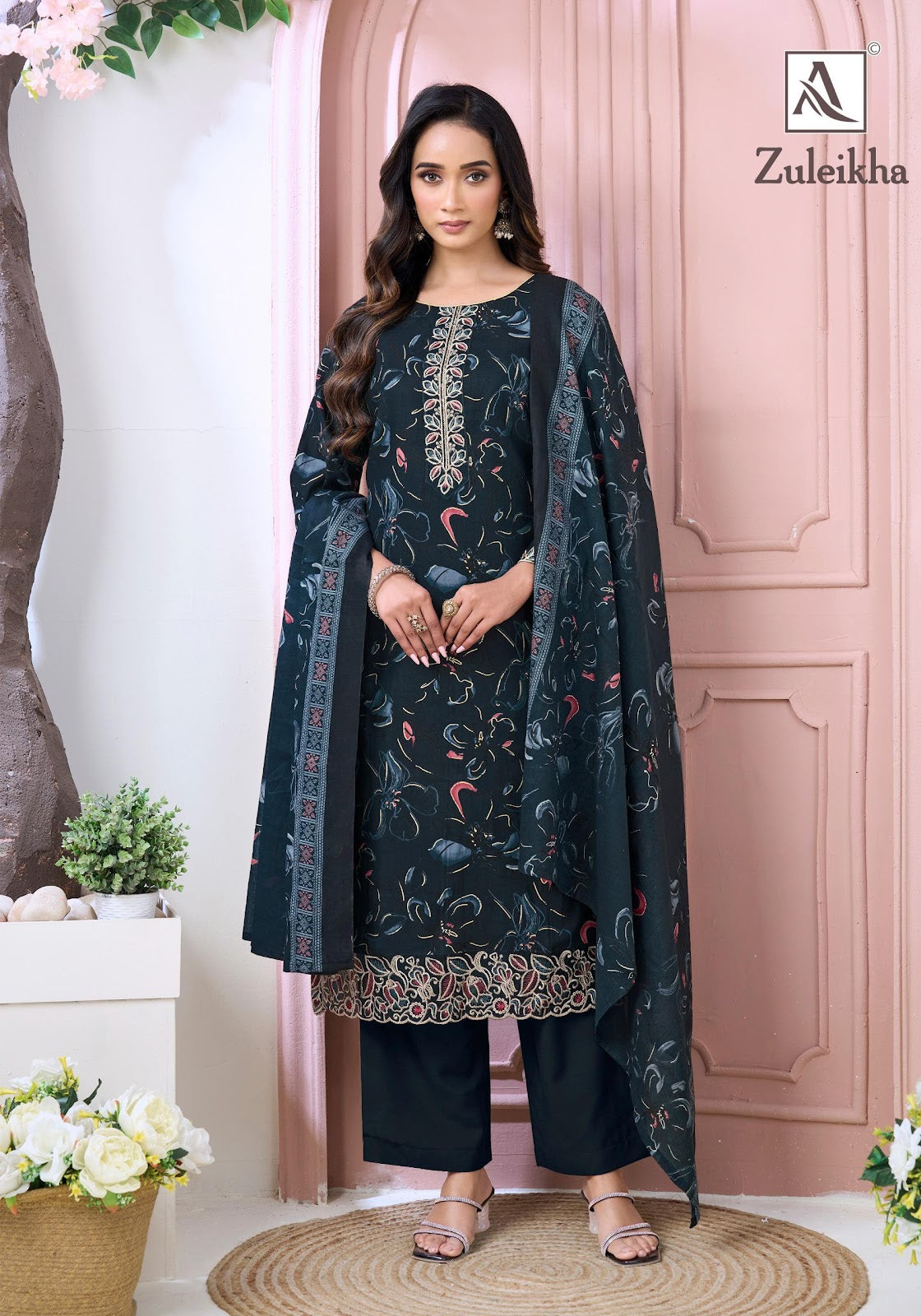 Zuleikha Alok Jam Cotton Karachi Salwar Suits Manufacturer