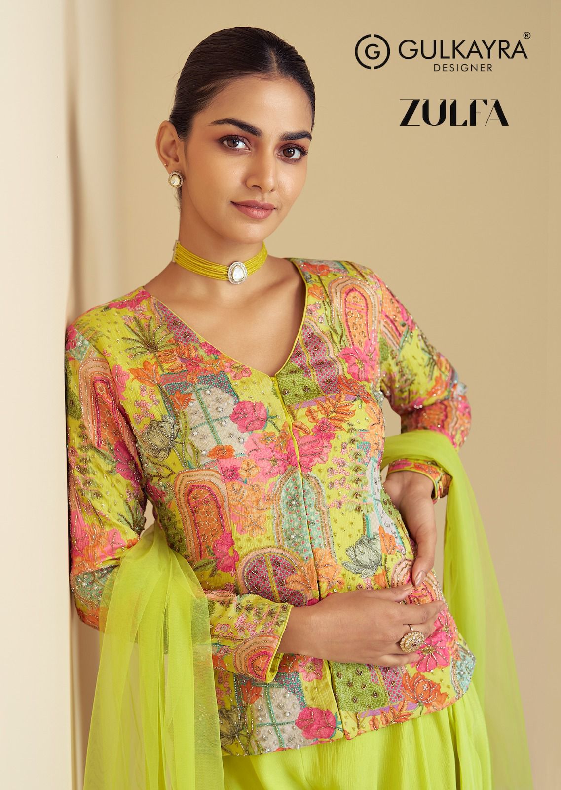 Zulfa Gulkayra Designer Chinon Readymade Suits Wholesaler Ahmedabad