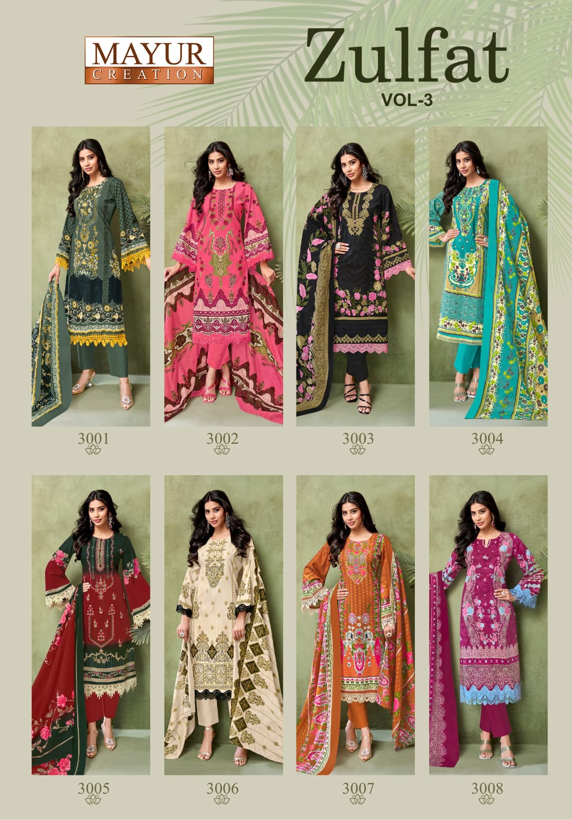 Zulfat Vol 3 Mayur Creation Cotton Karachi Salwar Suits Supplier India