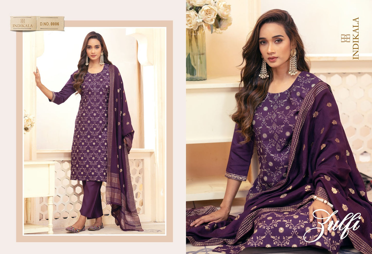 Zulfi 3 Indikala Kushal Vetican Readymade Pant Style Suits Supplier India