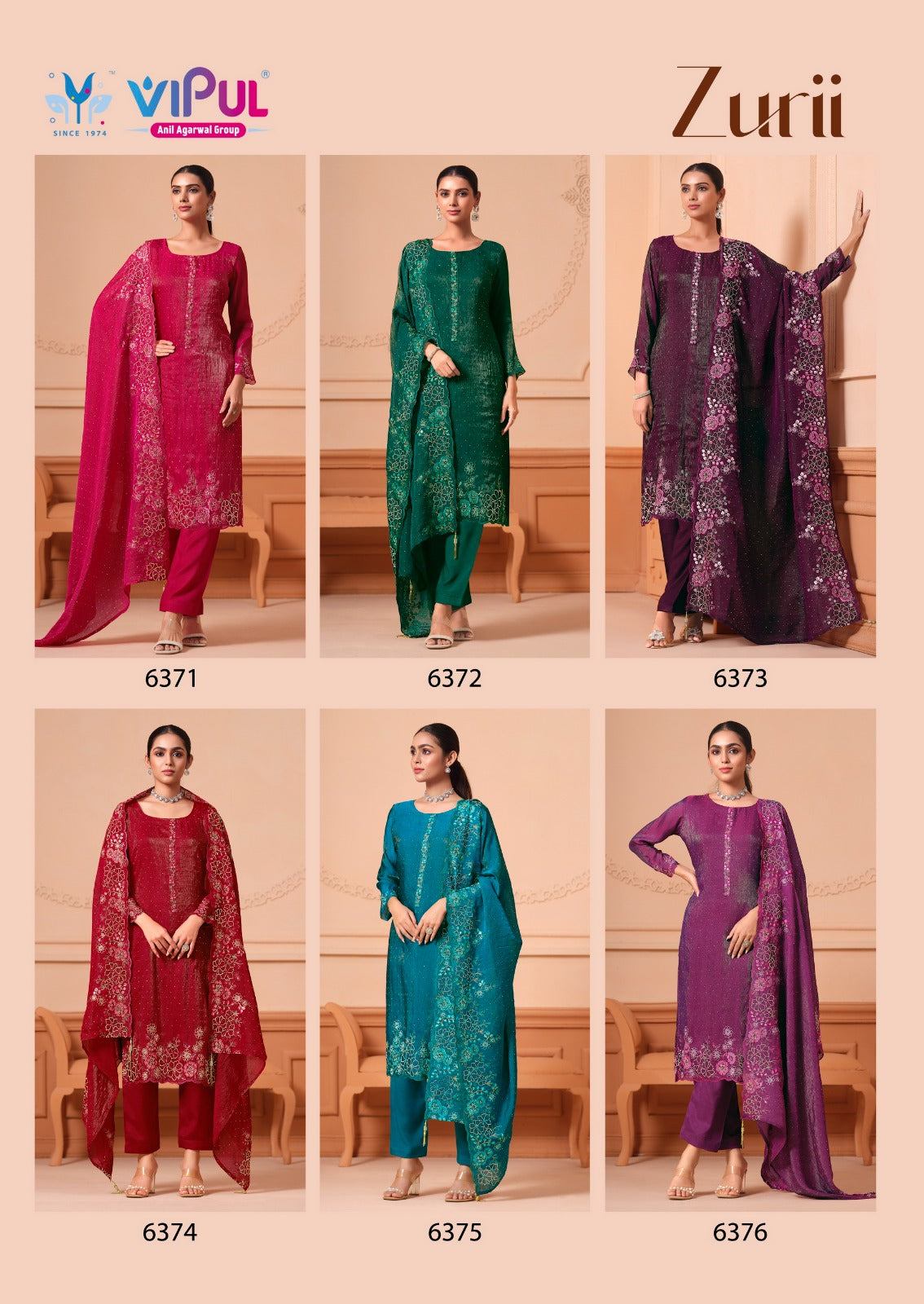 Zurii Vipul Martini Gold Pant Style Suits Manufacturer Ahmedabad
