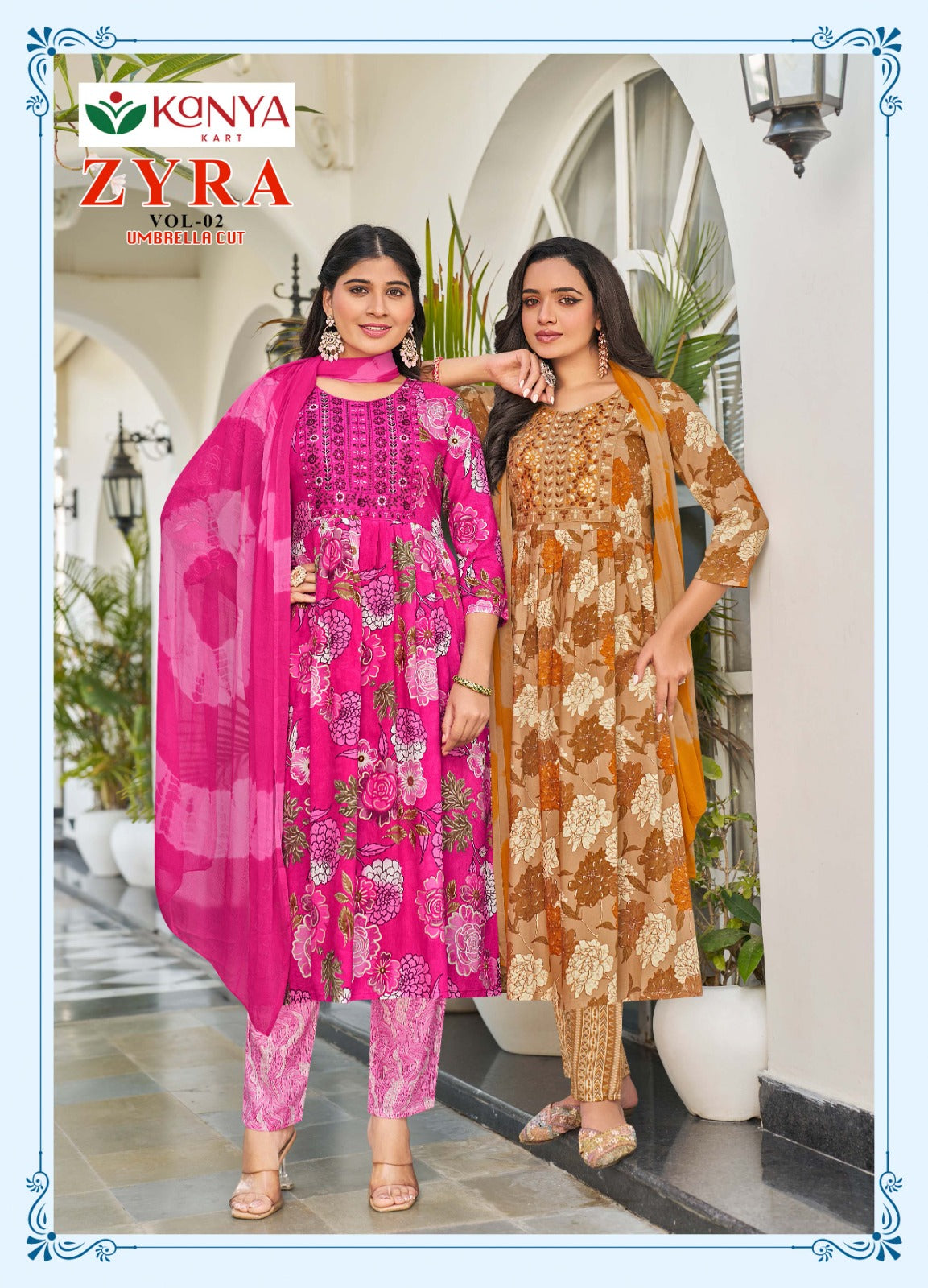 Zyra Vol 2 Kanya Kart Rayon Readymade Anarkali Suits Exporter