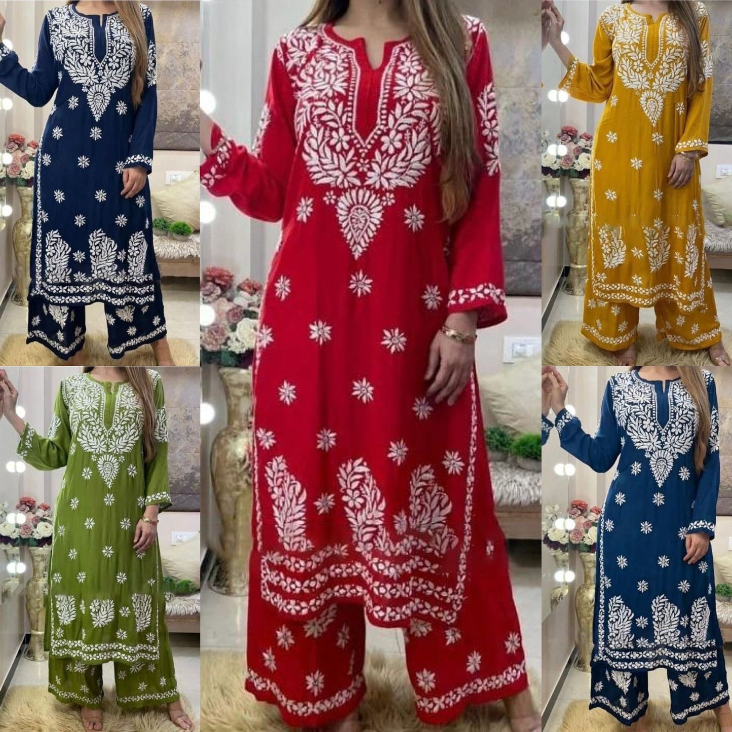 Ad 1382 Aadhya Heavy Rayon Kurti Plazzo Set Manufacturer