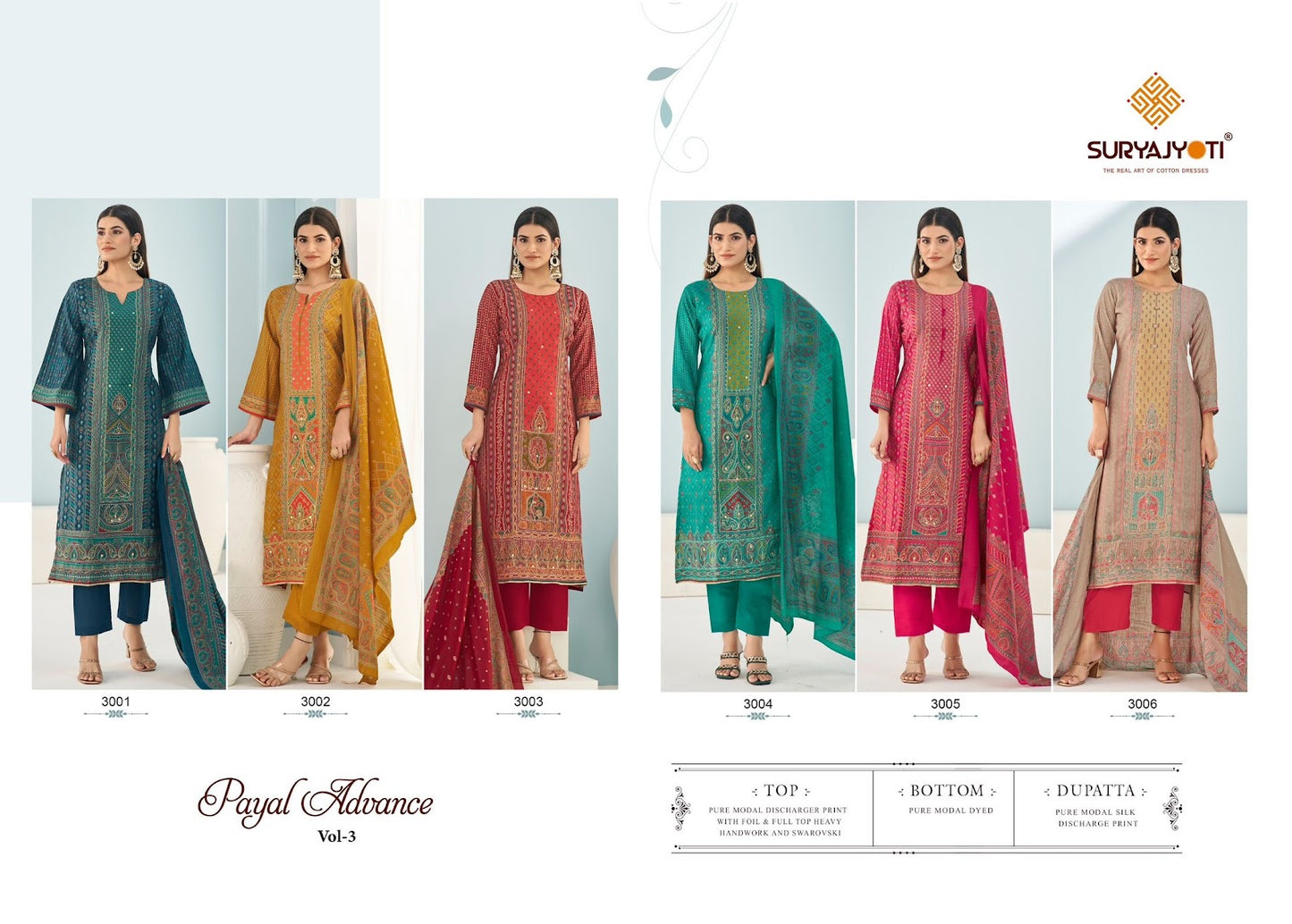 Payal Advance Vol 3 Suryajyoti Modal Pant Style Suits Exporter