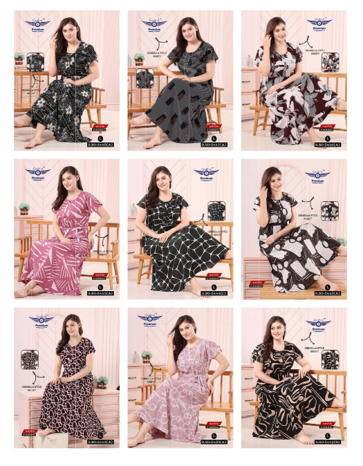 Umbrella Style Grab It Rayon Night Gowns Wholesale Rate