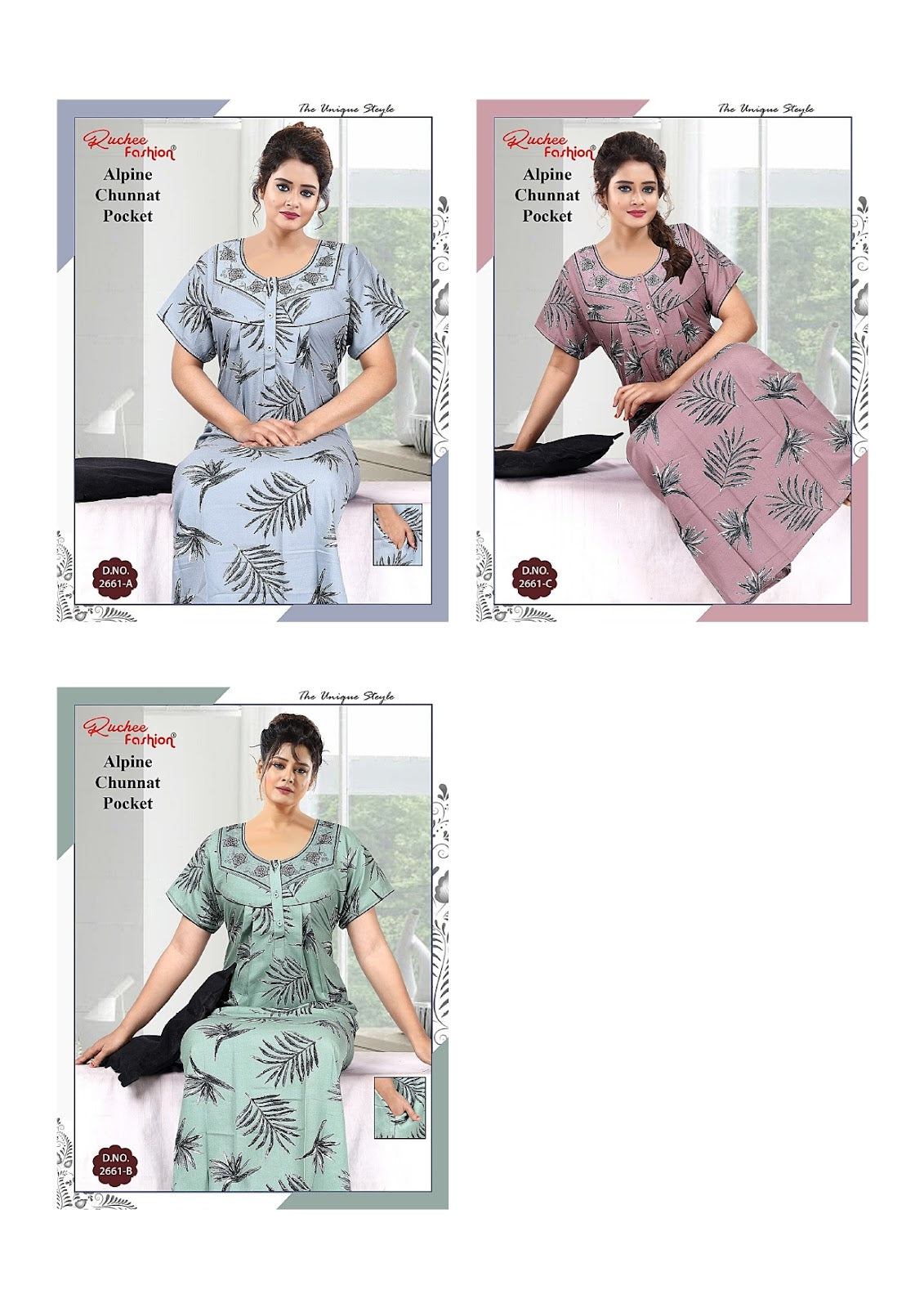 Alpine Chunnat Ruchee Fashion Night Gowns Manufacturer India