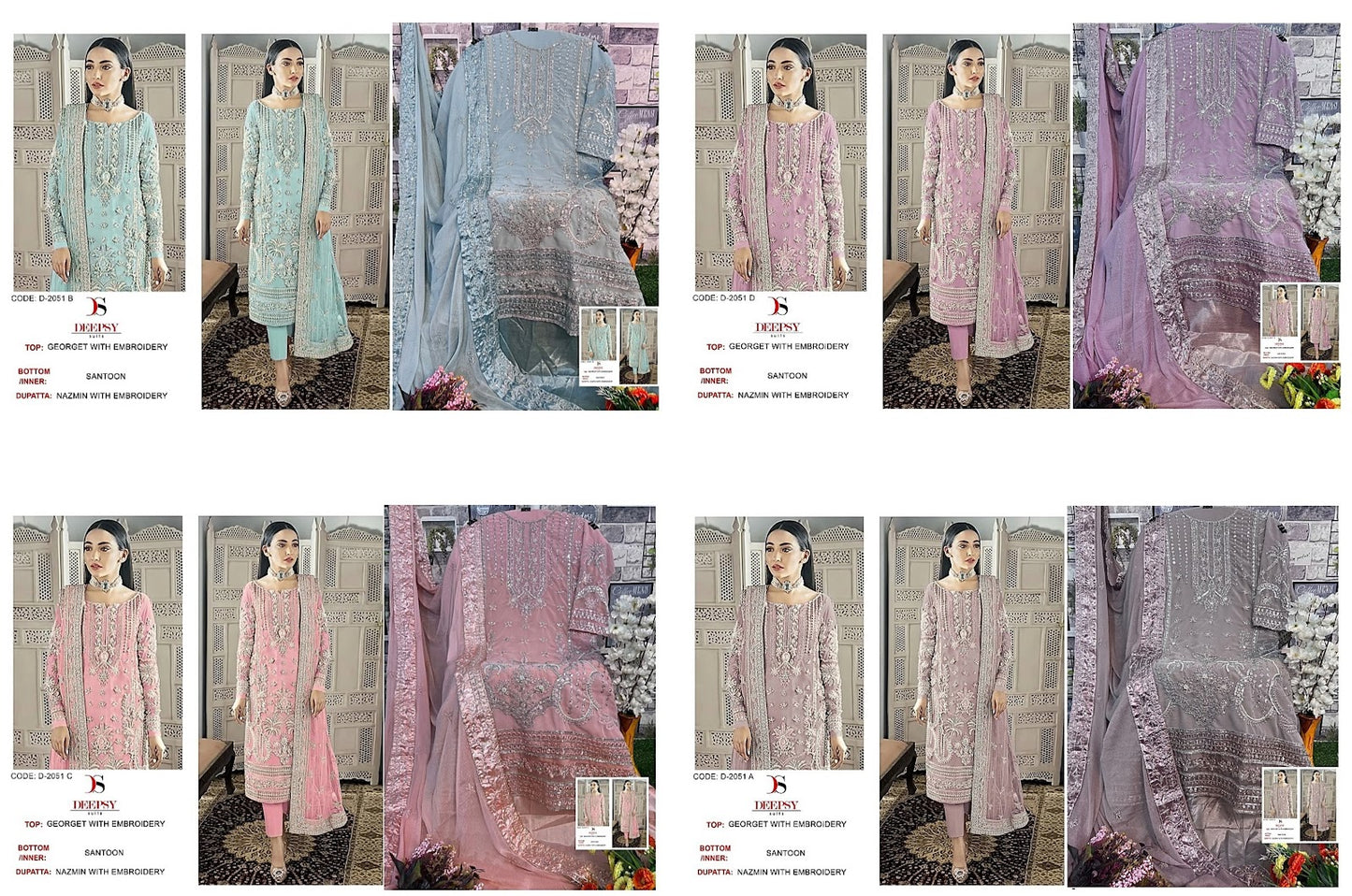 2051 Deepsy Georgette Pakistani Salwar Suits