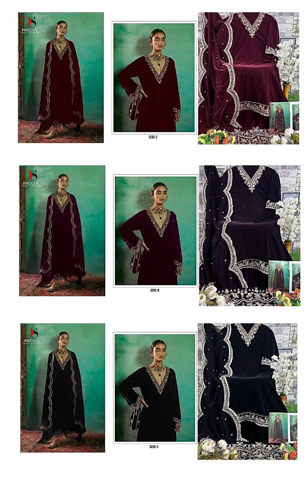 3293 Deepsy Velvet Suits