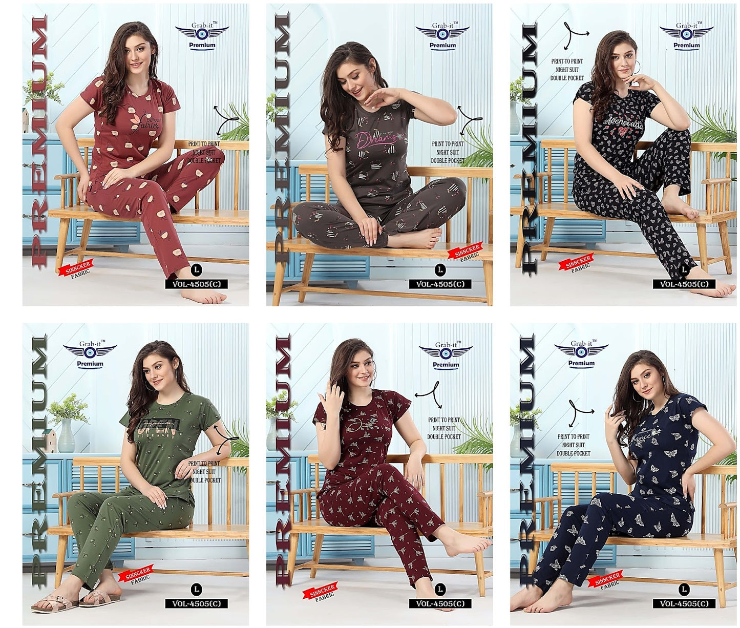 4505-C Grab It Sinker Pyjama Night Suits