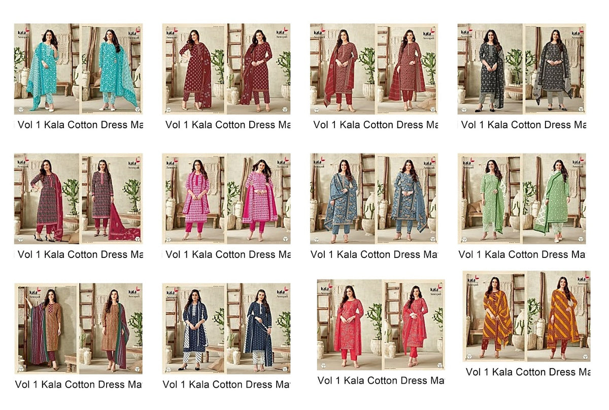 Amrapali Vol 1 Kala Cotton Dress Material