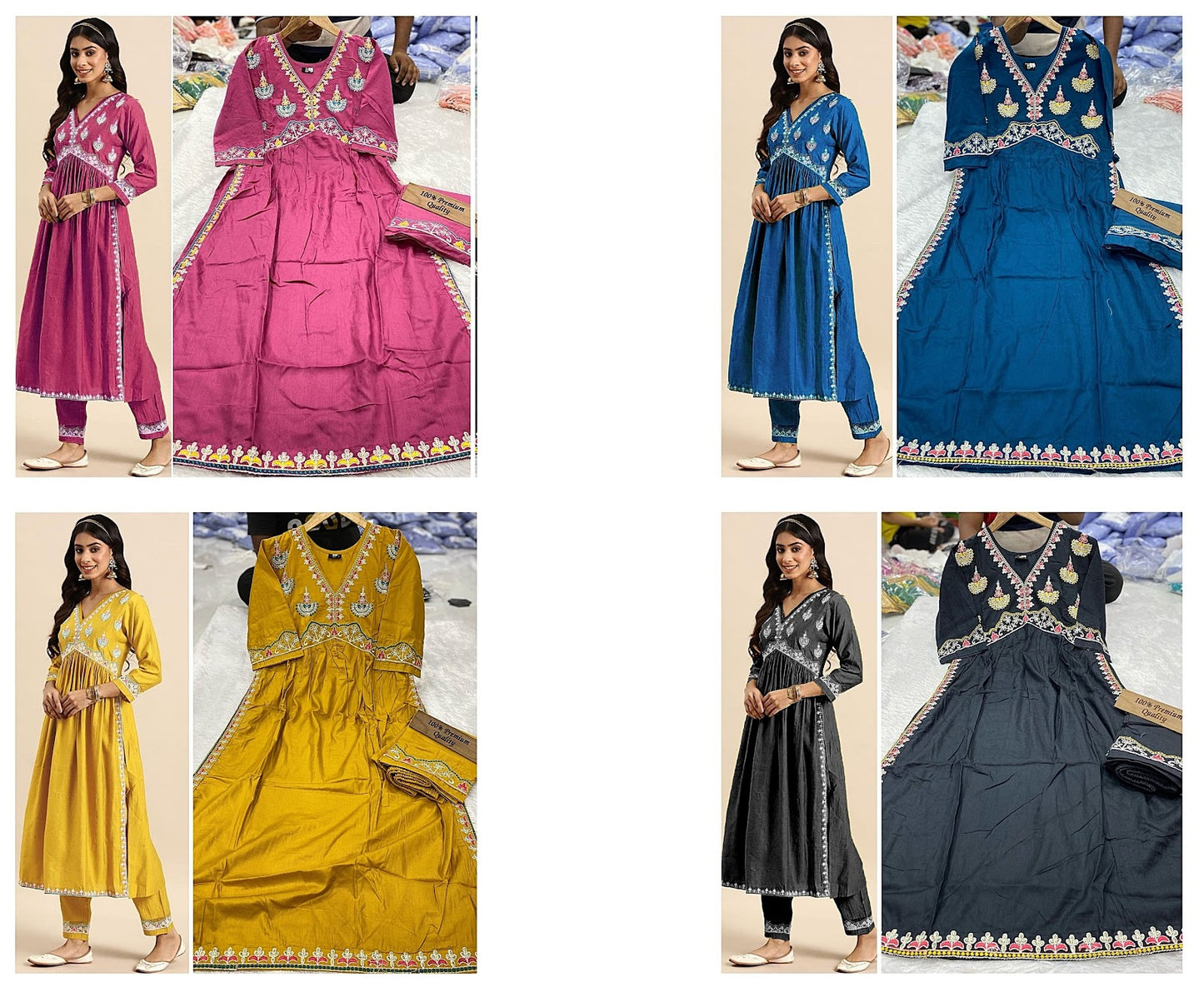Mcq Qubo Rayon Cotton Kurti Pant Set