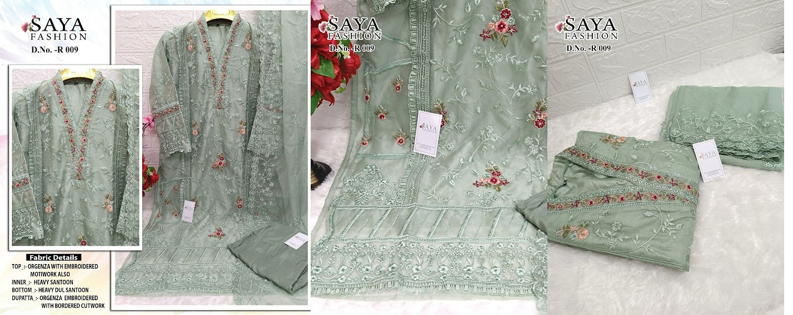 009-Colours Saya Fashion Organza Pakistani Readymade Suits