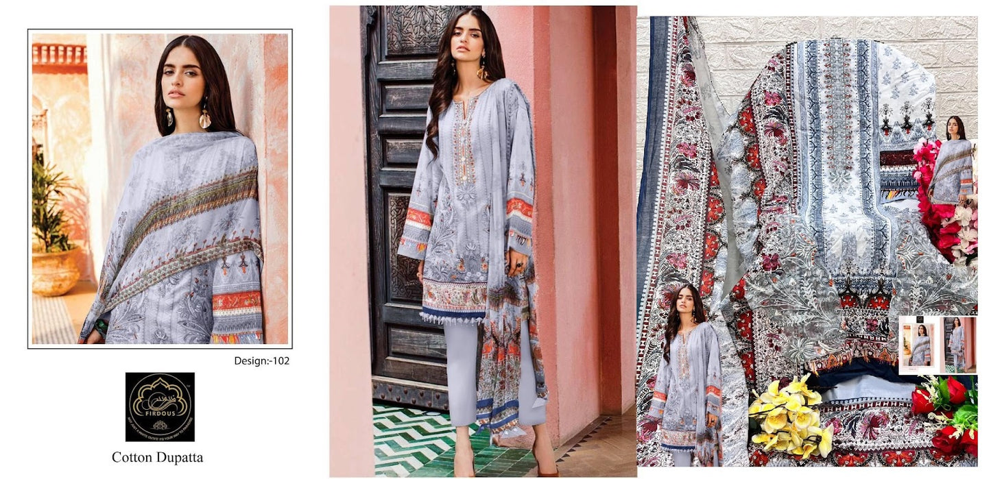 101-104 Firdous Art Cotton Pakistani Patch Work Suits
