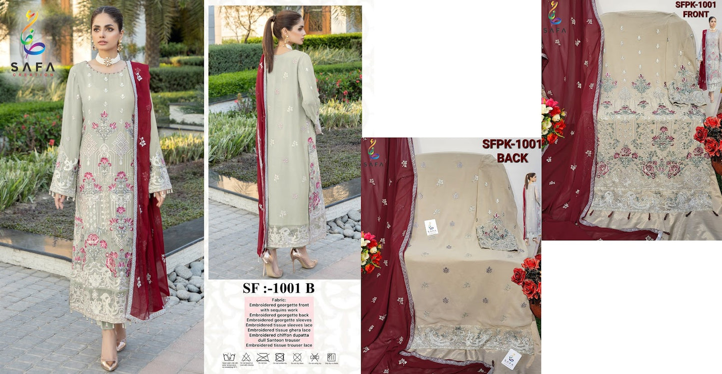 1001 Safa Creation Georgette Pakistani Salwar Suits