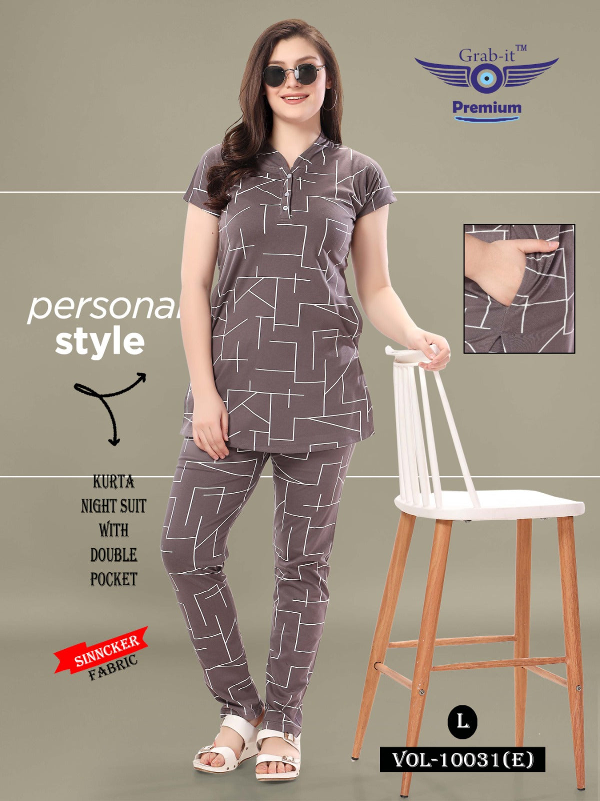 10031-E Grab It Sinker Kurta Night Suits