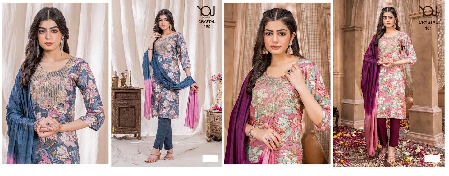 Crystal 101-102 You Readymade Pant Style Suits
