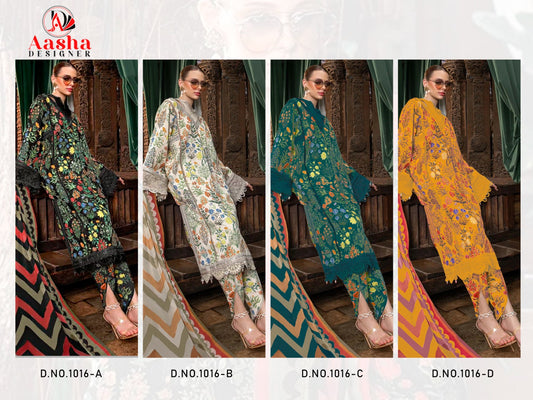 1016 M Print Vol 3 Aasha Designer Pure Cotton Pakistani Salwar Suits