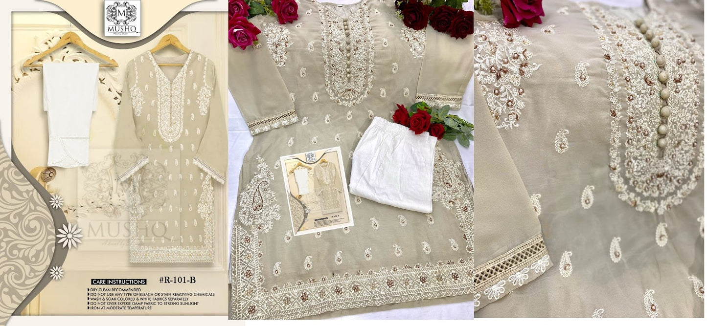 101 Mushq Fox Georgette Kurti Pant Set