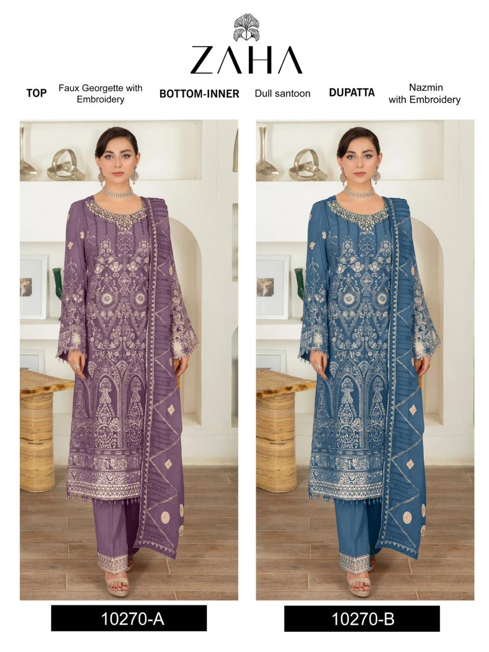 10270-Ab Zaha Georgette Pakistani Salwar Suits