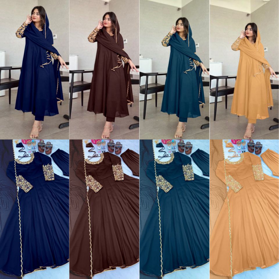 1027 Aarohi Fox Georgette Readymade Pant Style Suits