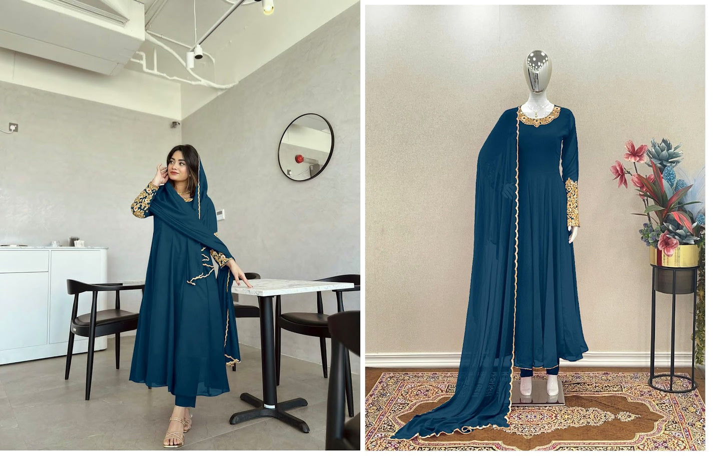 1027 Aarohi Fox Georgette Readymade Pant Style Suits