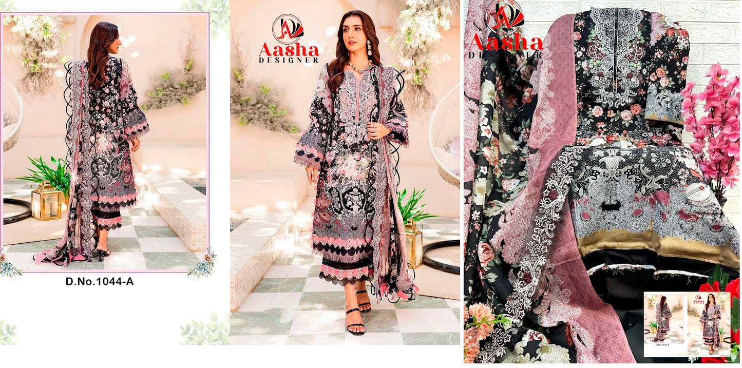 1044 Aasha Designer Cotton Pakistani Patch Work Suits