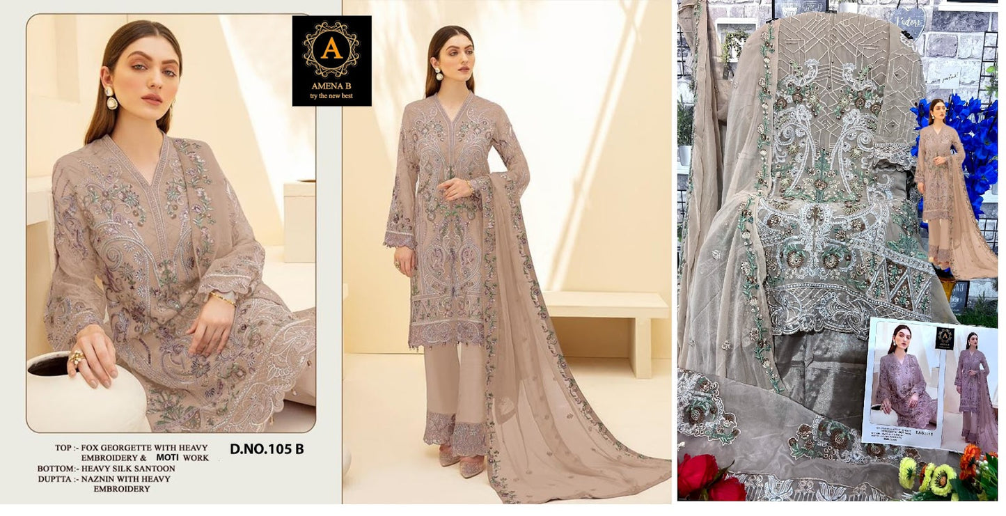 105-Ab Amena B Georgette Pakistani Salwar Suits
