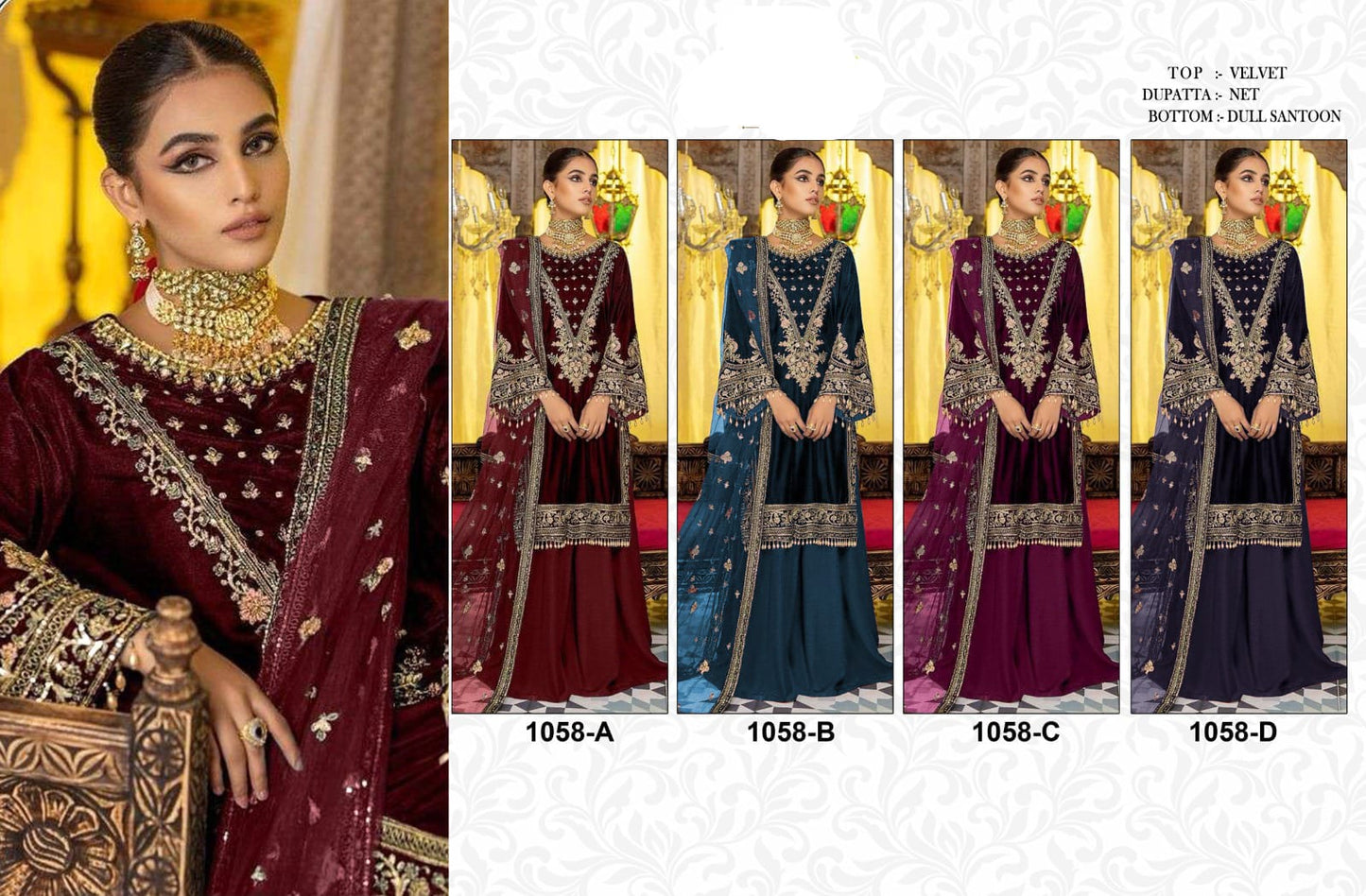 1058 Safa Creation Velvet Suits