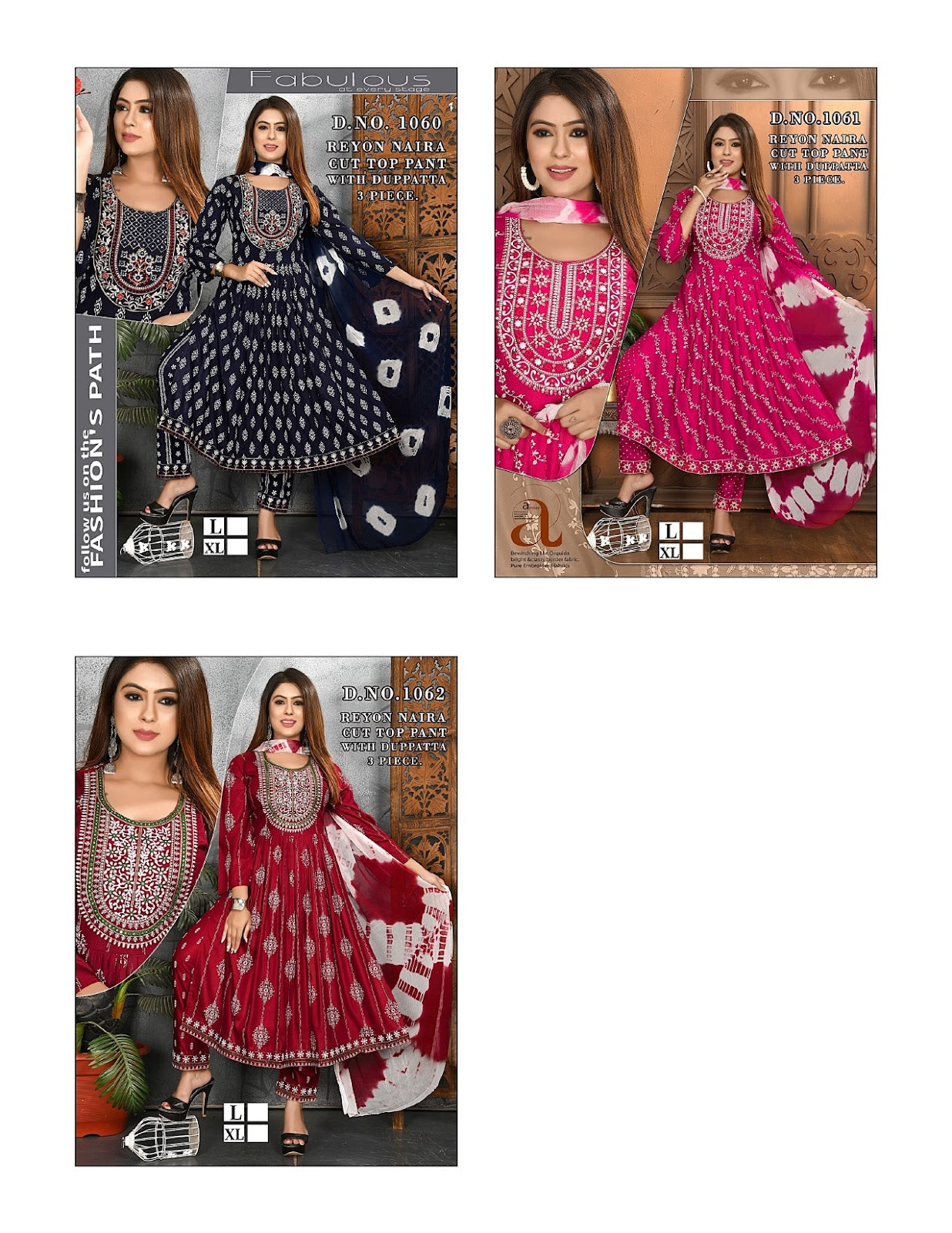 1060-1062 Violet Rayon Readymade Pant Style Suits