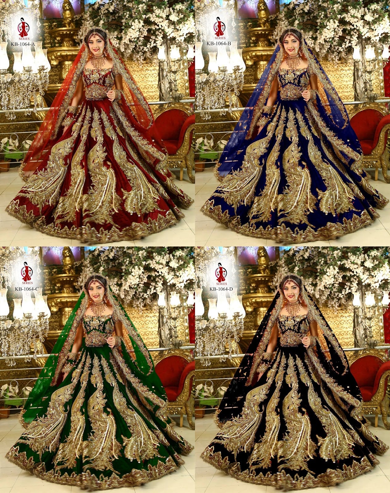 1064 Kb Series Velvet Bridal Lehenga Choli