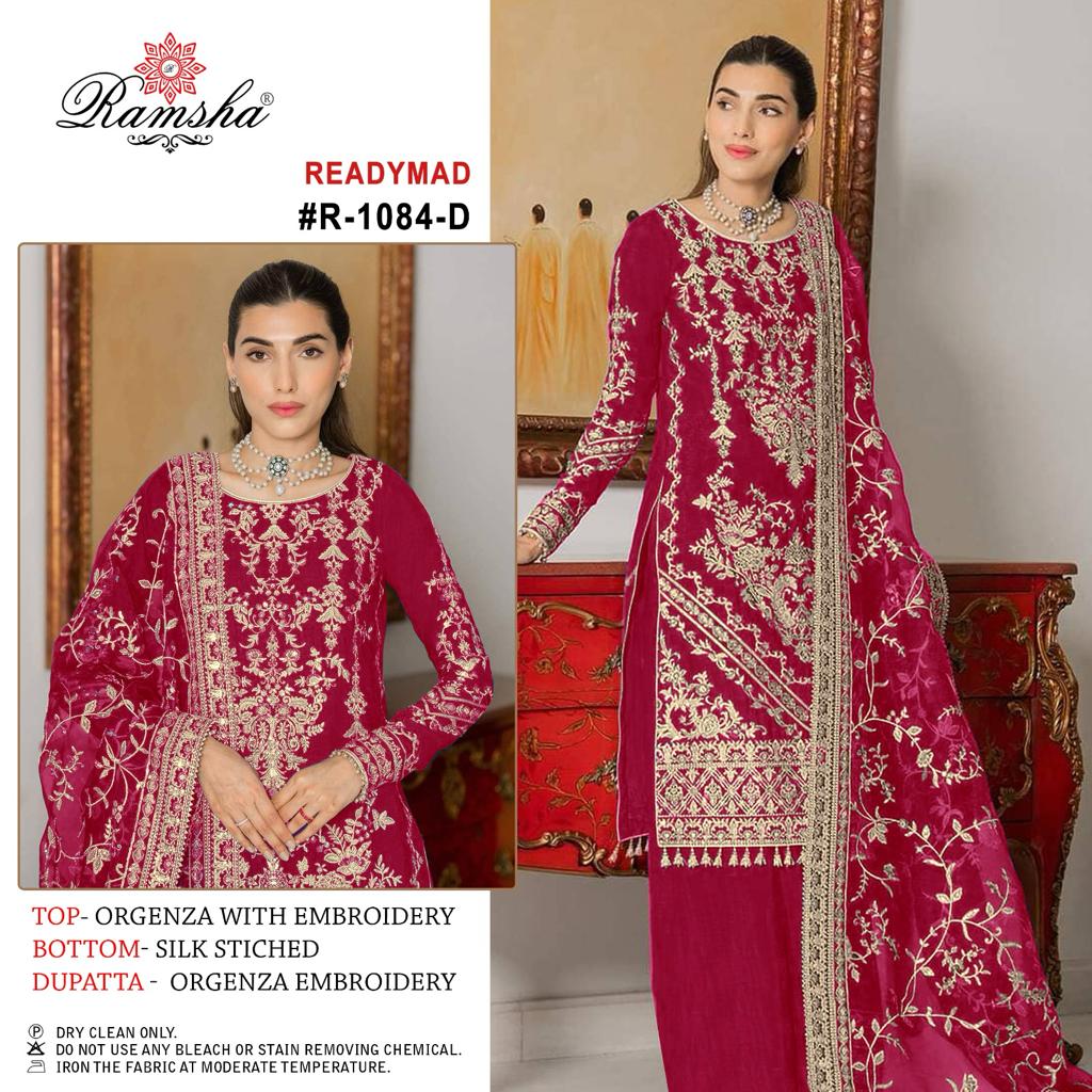 1084-Abcd Ramsha Organza Pakistani Readymade Suits