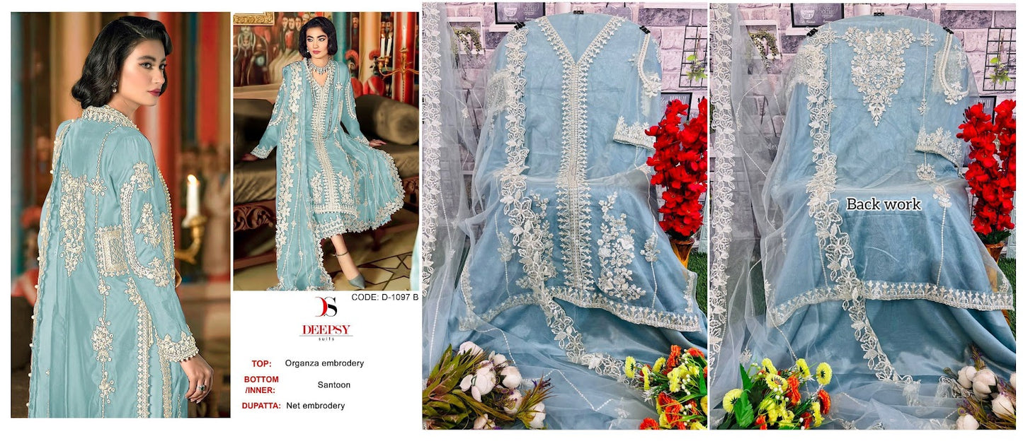 1097-Colors Deepsy Organza Pakistani Salwar Suits