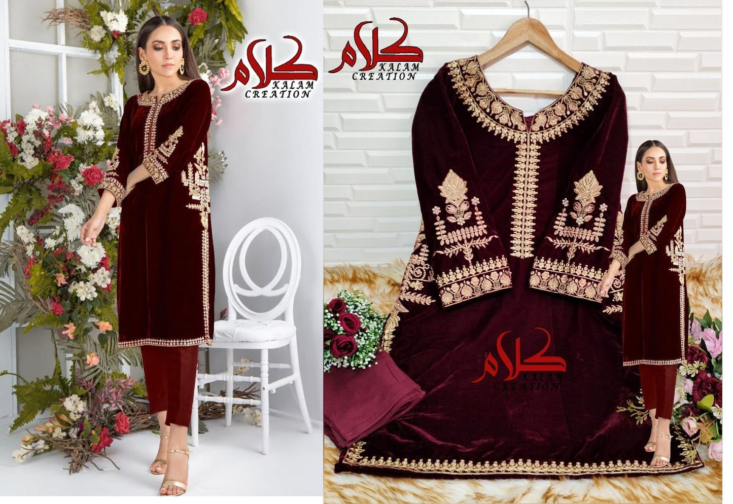 1115-New Kalam Creation Readymade Velvet Suits