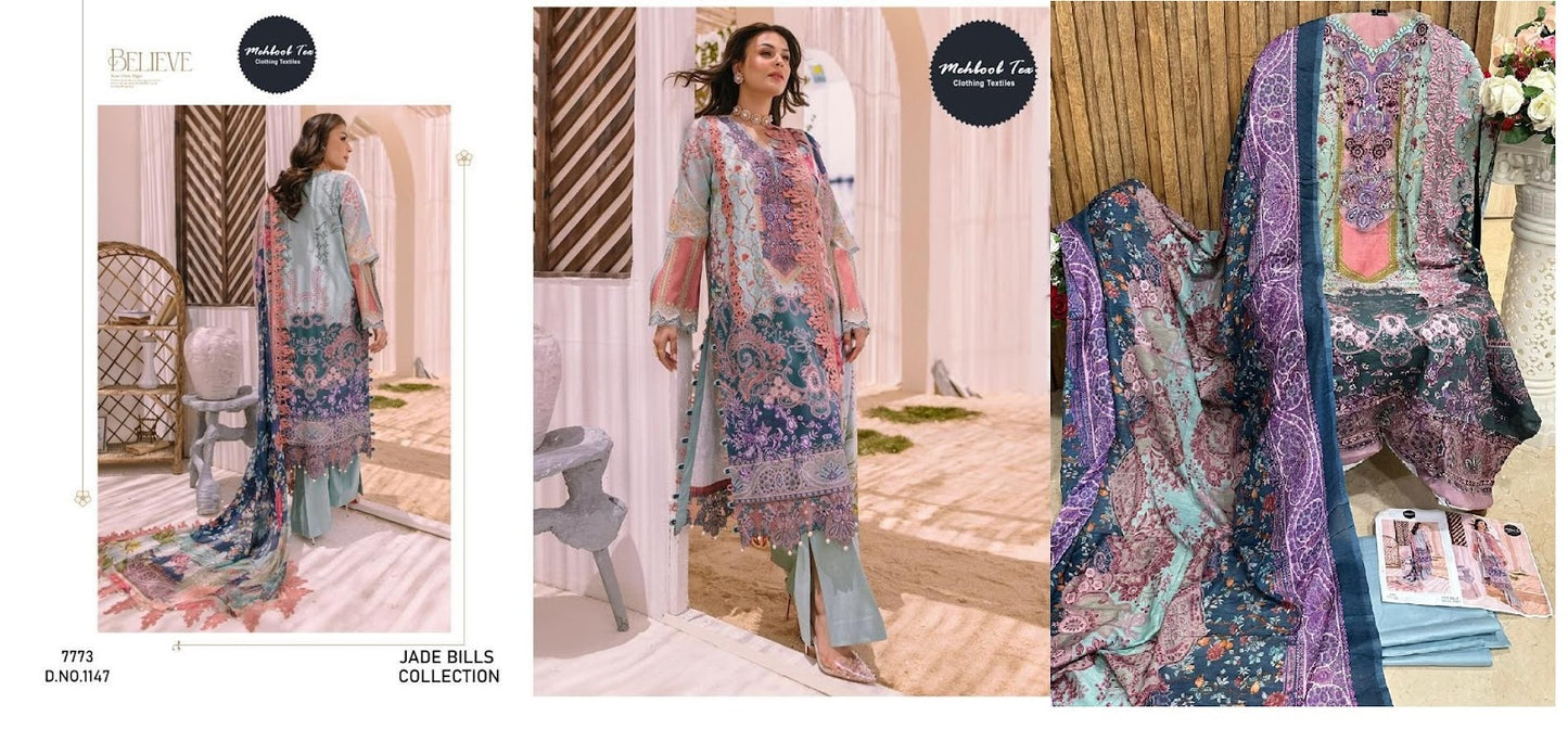 1146-1147 Mehboob Tex Cotton Pakistani Patch Work Suits