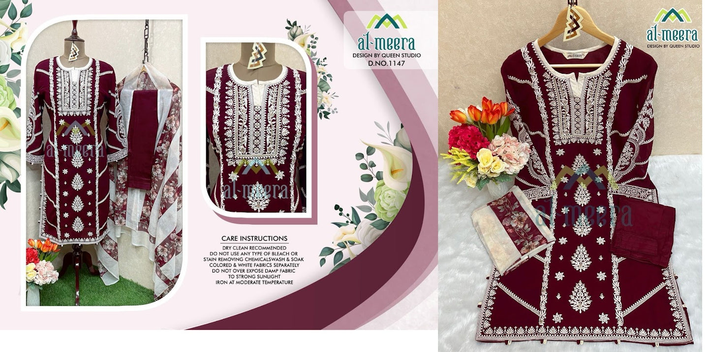 1147 Al Meera Fox Georgette Pakistani Readymade Suits