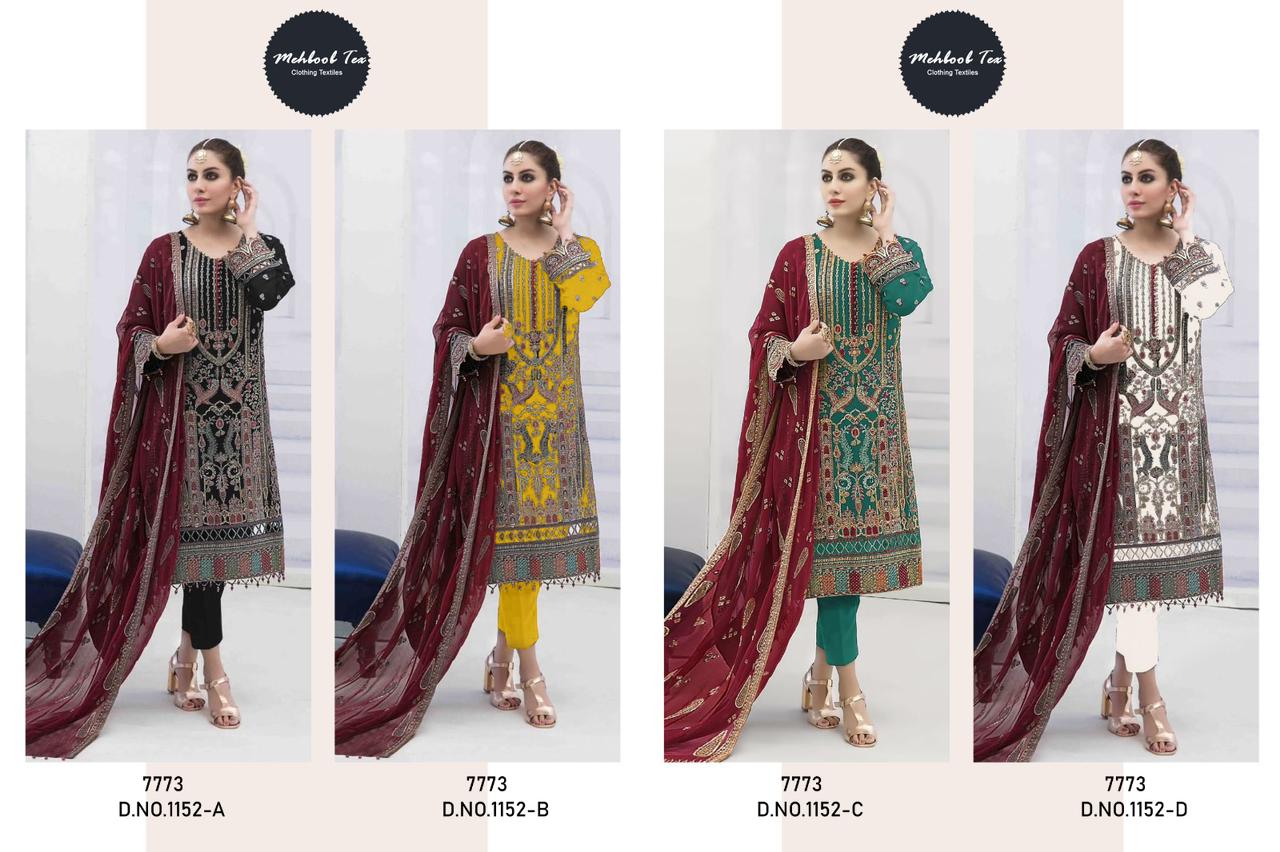 1152 Mehboob Tex Georgette Pakistani Salwar Suits