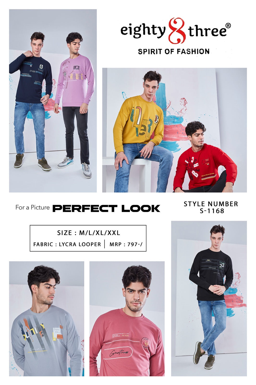 1168 Eighty Three Lycra Mens Tshirts