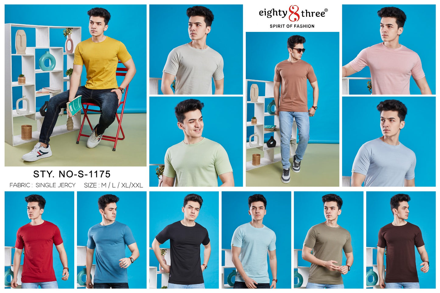 1175 Eighty Three 24S Gold Finesh Mens Tshirts