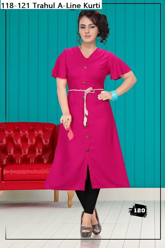 118-121 Trahul Rayon A-Line Kurti