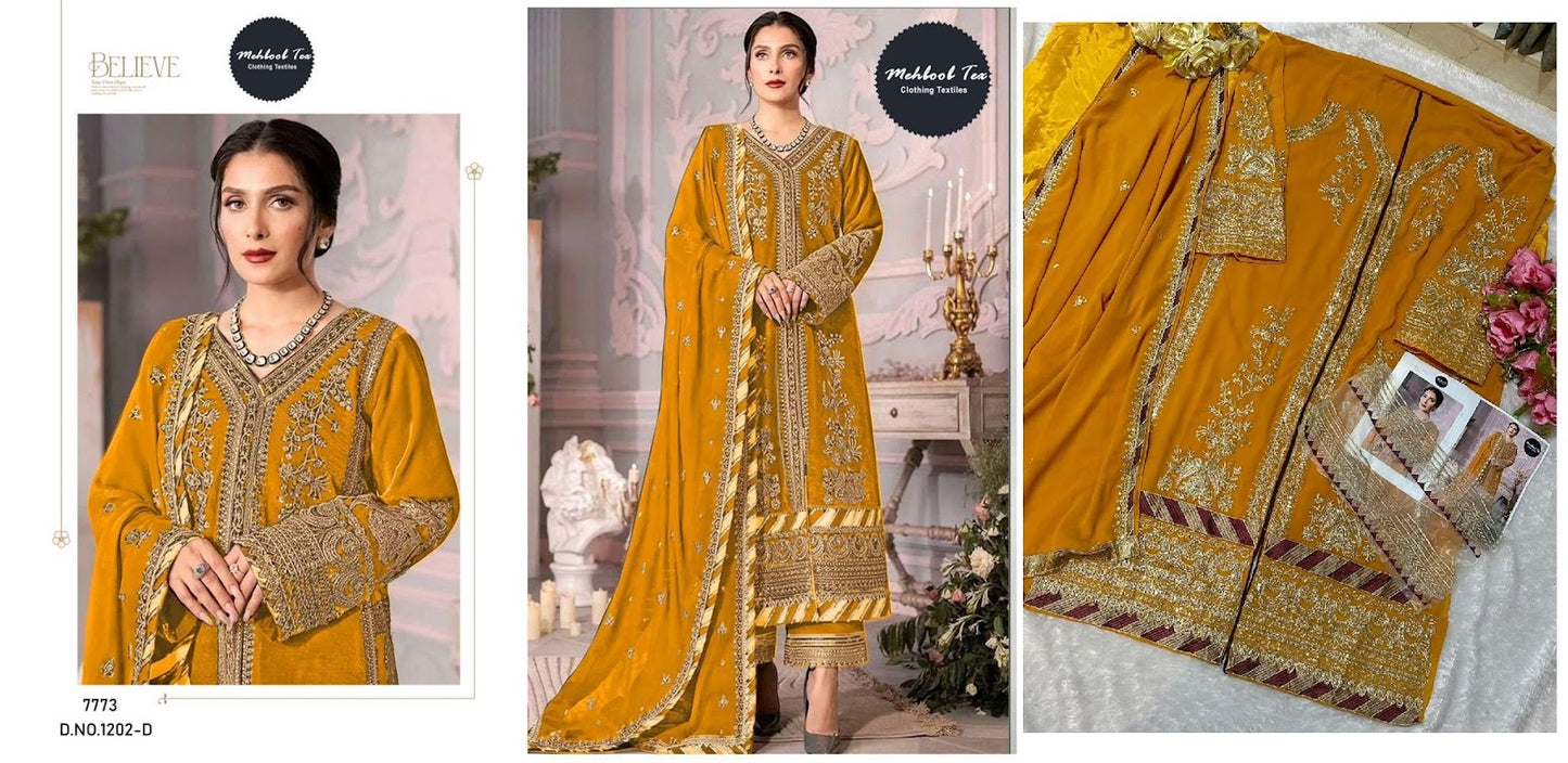 1202 Mehboob Tex Georgette Pakistani Salwar Suits